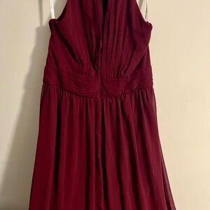 David's Bridal Deep Red Backless Dress